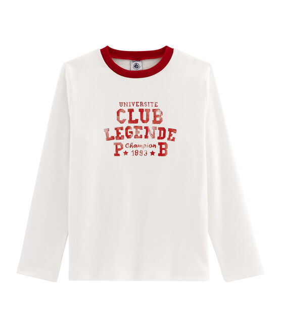 Tee-shirt enfant garcon blanc MARSHMALLOW