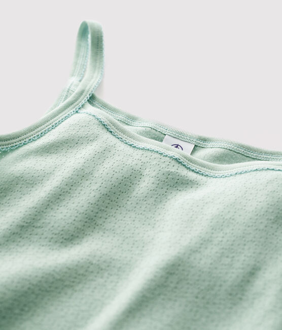 L'ICONIQUE, katoenen damesshirt met bandjes groen HERBIER