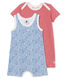 Duo van korte playsuits uit ribstof voor jongens