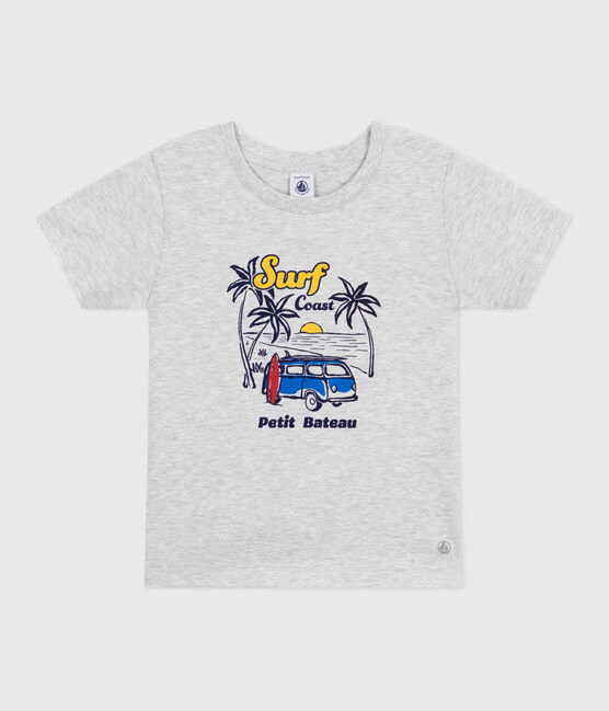 Katoenen T-shirt met korte mouwen en print voor kinderen grijs BELUGA CHINE
