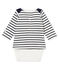 Body tee-shirt rayé bébé garçon blanc MARSHMALLOW/bleu SMOKING