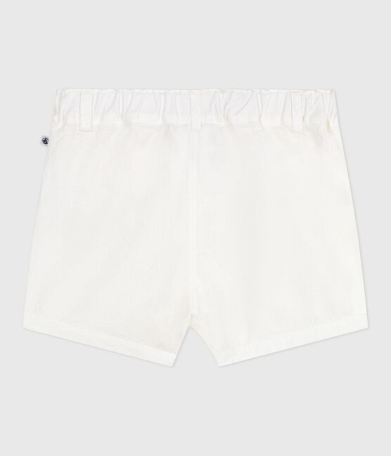 Short bébé en seersucker rayé blanc ECUME
