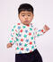 Katoenen T-shirt voor baby's met lange mouwen en sterrenprint ecru/multicouleur