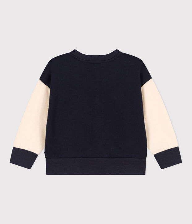 Teddy en molleton b&eacute;b&eacute; bleu/&eacute;cru