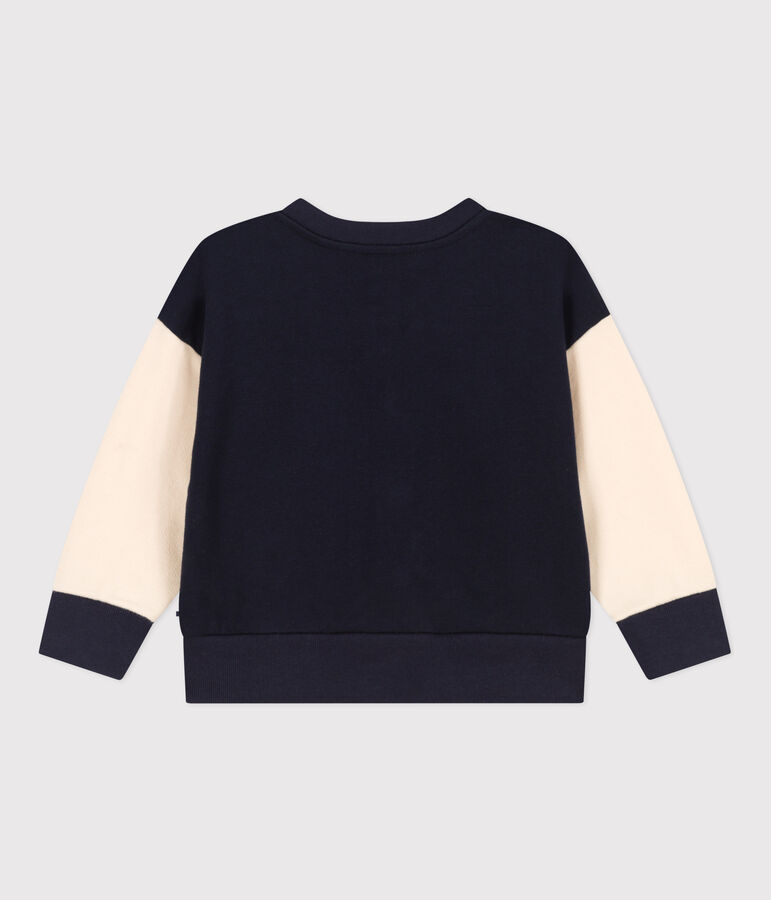 Teddy en molleton b&eacute;b&eacute; bleu/&eacute;cru