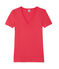 Dames-T-shirt met V-hals in origineel geribd katoen roze GEISHA