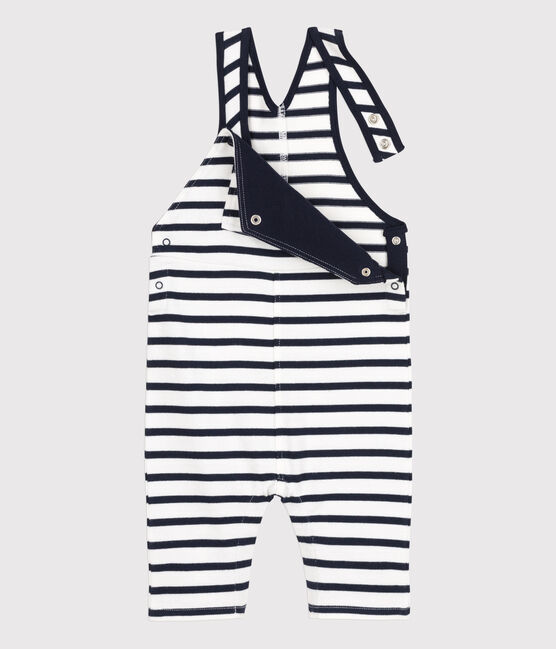 Gestreepte voor baby's dikke jerseystof MARSHMALLOW/SMOKING | Petit Bateau