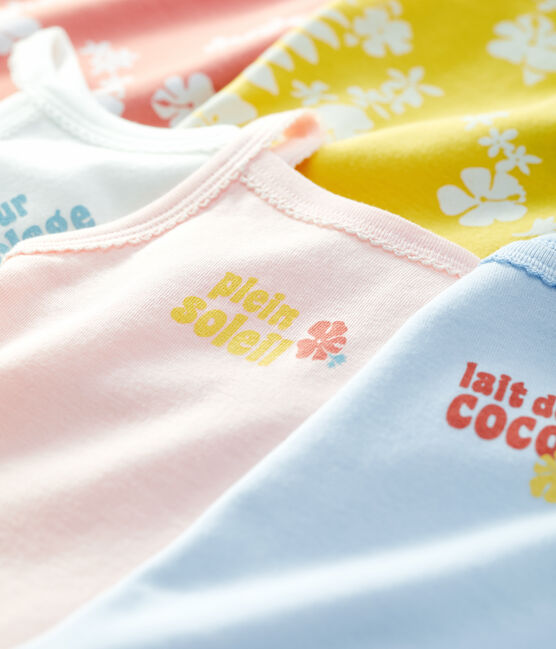 Lot de 5 bodies hawaï bretelles bébé en coton variante 1