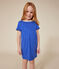 Katoenen jurkje met korte mouw voor meisjes blauw CALVIN
