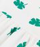 Meisjesjurk met korte mouwen in molton wit MARSHMALLOW/groen GAZON