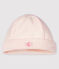 Fluwelen babymutsje in biokatoen roze FLEUR