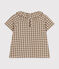 eersuckerGestreepte blouse met korte mouwen in seersucker voor baby's MARECAGE/ SALINE