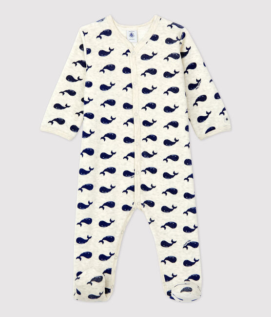 Dors-bien bébé en velours beige MONTELIMAR/bleu MEDIEVAL