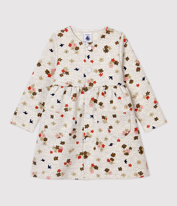Gewatteerde jurk baby beige/multicouleur