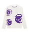 Sweatshirt met logo voor dames wit MARSHMALLOW/purper REAL