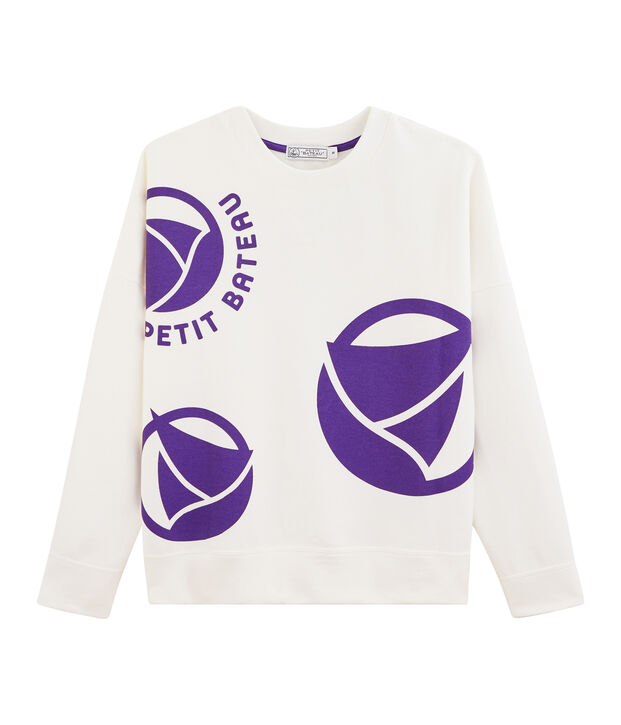 Sweatshirt met logo voor dames wit/purper