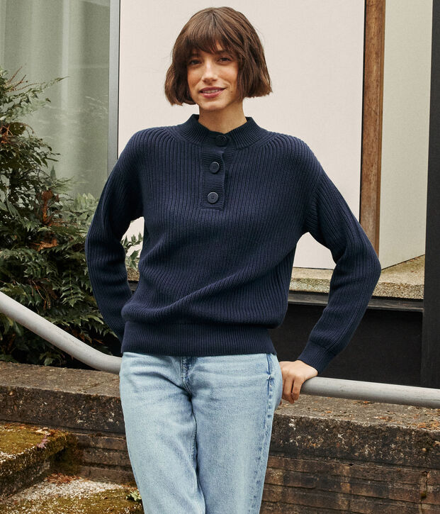 Damestrui met rolkraag van katoen SMOKING