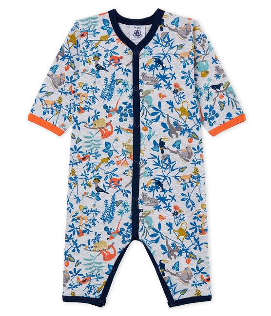 Slaap lekker baby jongetje met zijopening. grijs POUSSIERE/wit MULTICO