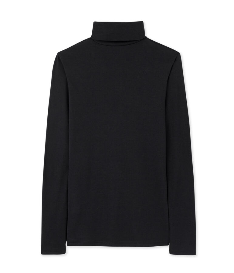 Sous-pull femme en coton l&eacute;ger noir