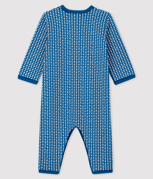 Blauw tubic slaappakje zonder voetjes baby meisje blauw/wit