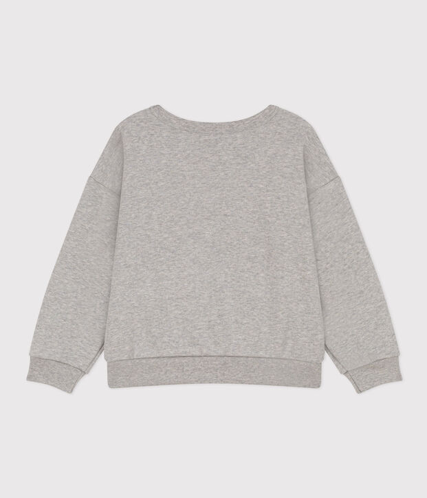 Sweater in molton voor jongens grijs