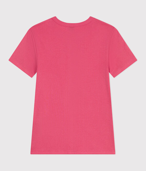 Effen katoenen T-shirt L'Iconique voor dames roze PEONIA