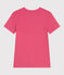 Effen katoenen T-shirt L'Iconique voor dames roze PEONIA