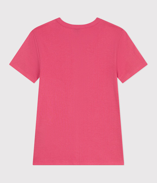 Effen katoenen T-shirt L'Iconique voor dames roze