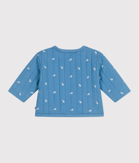 Babyjasje van gewatteerd katoen met bloemenprint blauw ALASKA/wit MARSHMALLOW