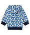 Hoodie met rits in bedrukte jersey voor babyjongens wit MARSHMALLOW/wit MULTICO
