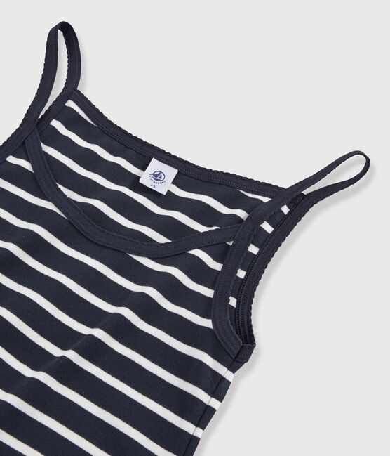 Gestreept damesnachthemd blauw SMOKING/wit MARSHMALLOW