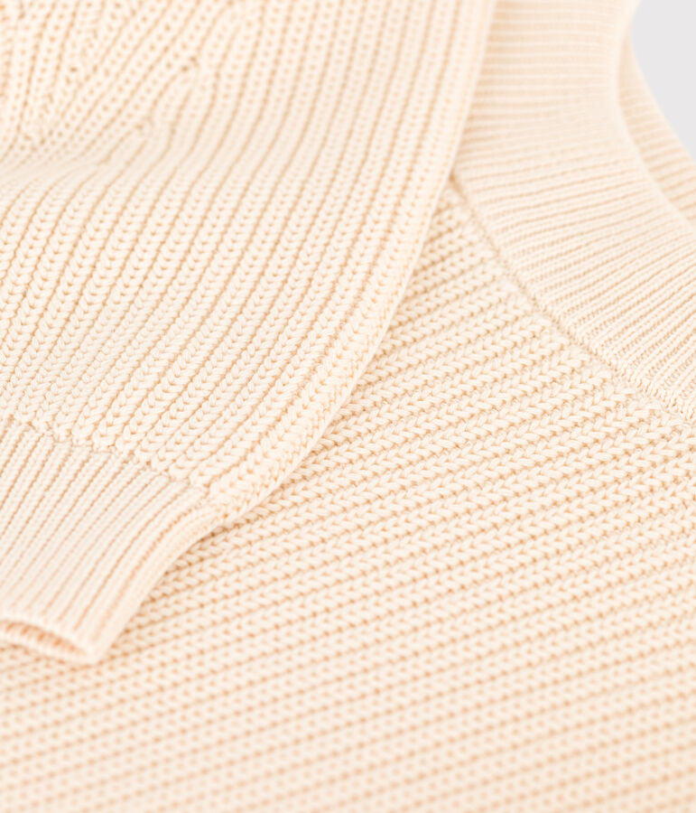 Pull en c&ocirc;te anglaise en coton Femme &eacute;cru