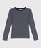 L'Iconique, gestreept katoenen T-shirt voor dames blauw SMOKING/wit MARSHMALLOW