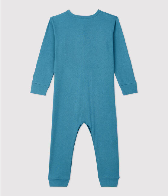 Voetloos effen slaappakje van katoen en lyocell blauw POLOCHON