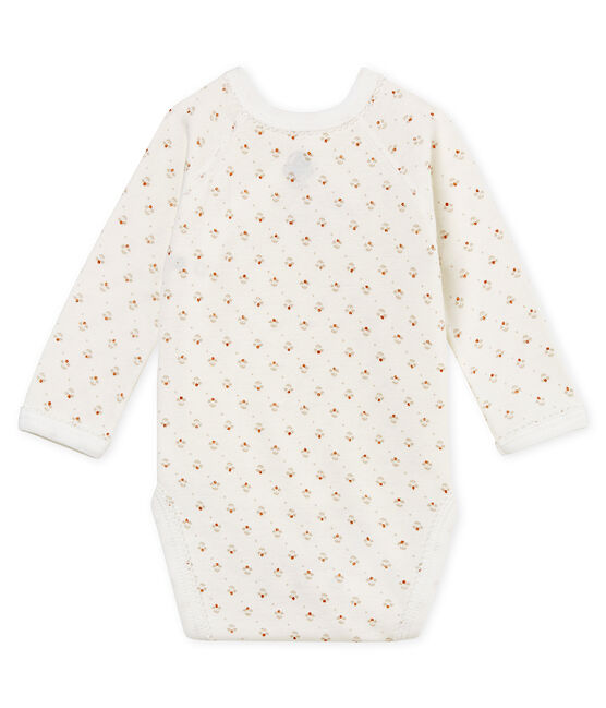 Body naissance manches longues bébé fille blanc MARSHMALLOW/blanc MULTICO