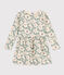 Gebloemde fleece jurk met lange mouwen voor meisjes wit AVALANCHE/ MULTICO