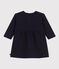 Jurk met lange mouwen in doorgestikte tubic met print voor baby's blauw SMOKING