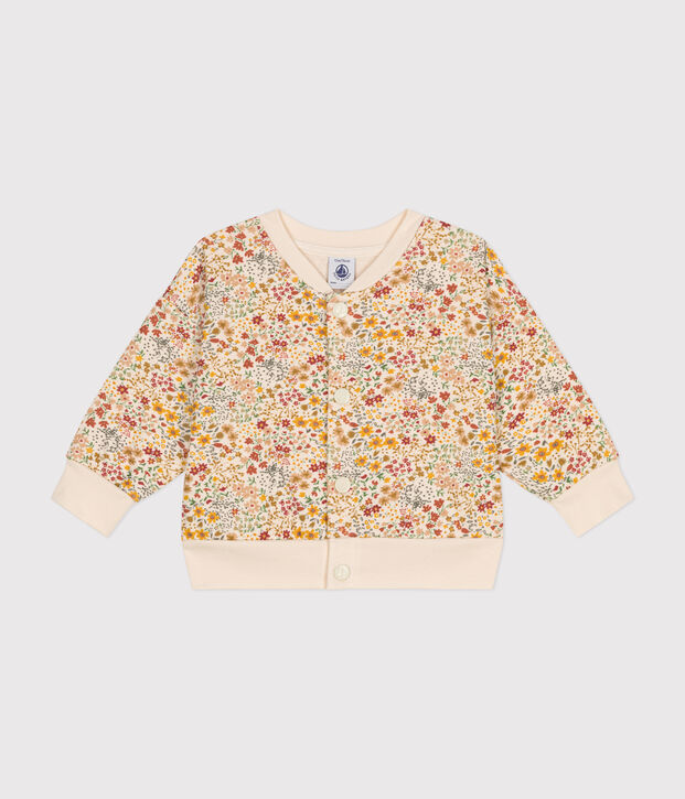 Babyvestje van gewatteerde tubic ecru/multicouleur