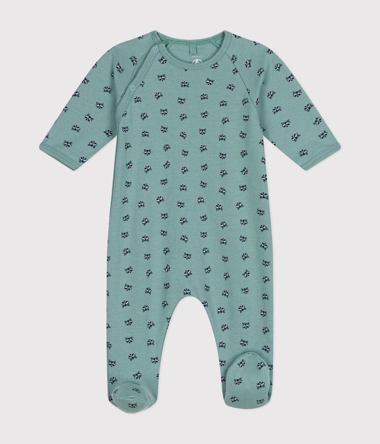 Fleece babypyjama met print groen/multicouleur