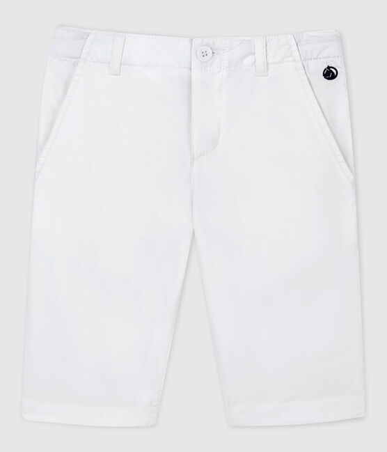 Korte broek van twill voor jongens wit ECUME