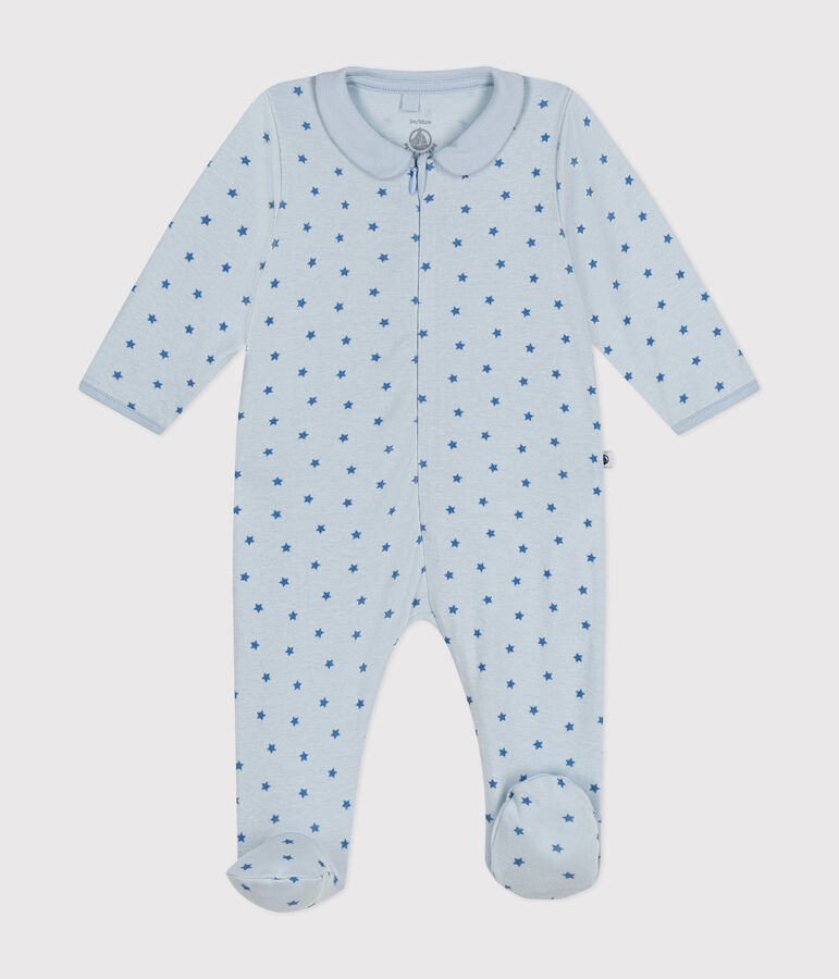 Katoenen babypyjama met print blauw/blauw