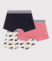 Setje met 3 katoenen boxershorts met walvisprint voor kinderen variante 1
