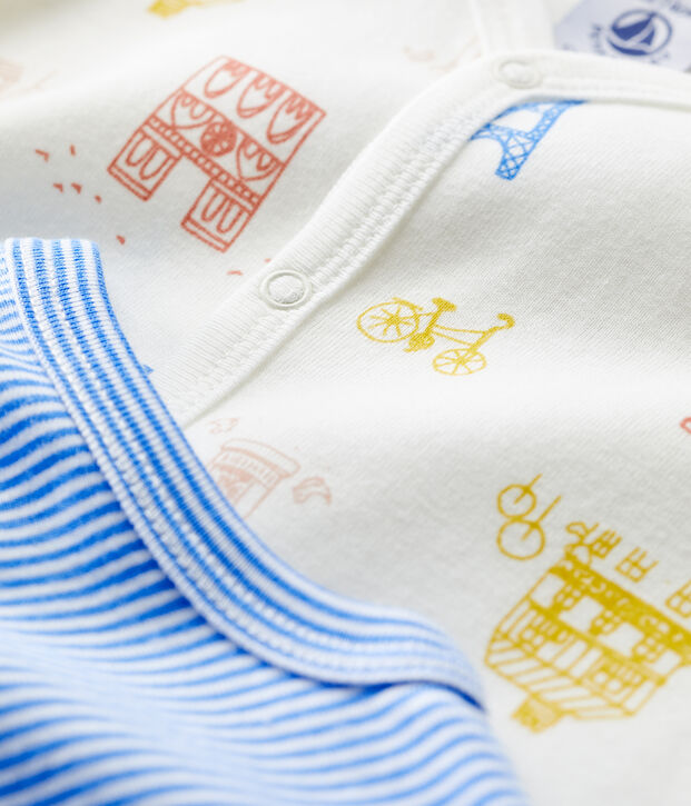 Lot de 2 combicourts Paris b&eacute;b&eacute; en coton multicouleur