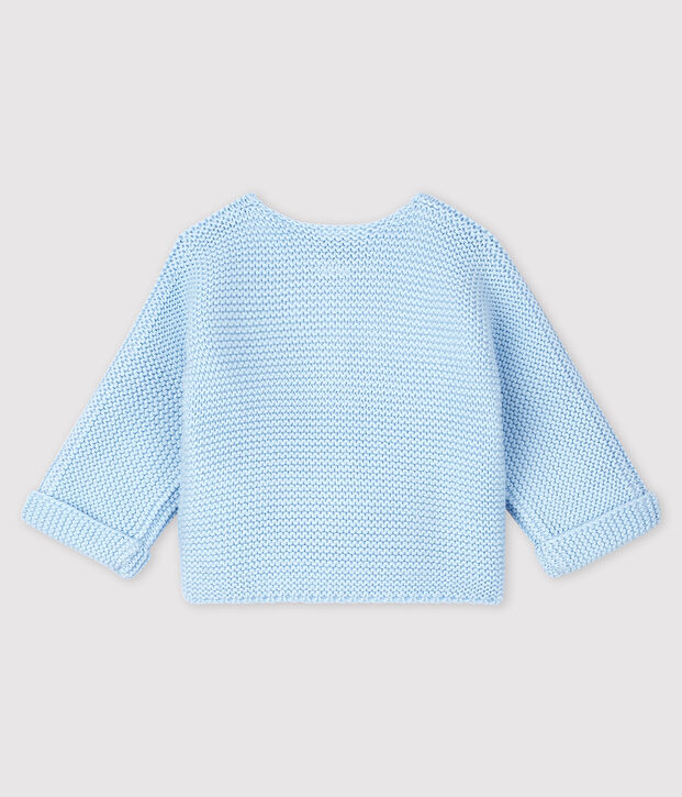 Cardigan en tricot de coton biologique b&eacute;b&eacute; bleu clair