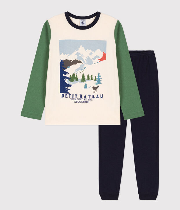 Pyjama en coton enfant bleu/multicouleur