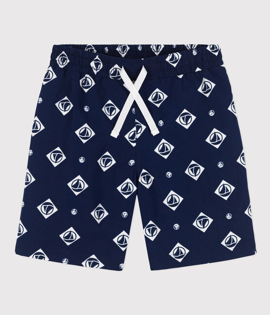 Gerecycleerde zwemshort met print voor jongens blauw MEDIEVAL/ AVALANCHE