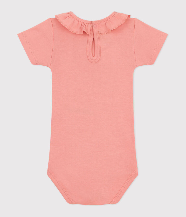 Body &agrave; manches courtes b&eacute;b&eacute; en coton uni orange