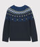 Jongens pull van wol en katoen blauw SMOKING/wit MULTICO