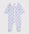 Pyjama b&eacute;b&eacute; en coton avec col, imprim&eacute; c&oelig;urs blanc/multicouleur