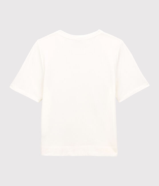 T-shirt DE BOXY IN TUBIC voor dames in katoen wit MARSHMALLOW